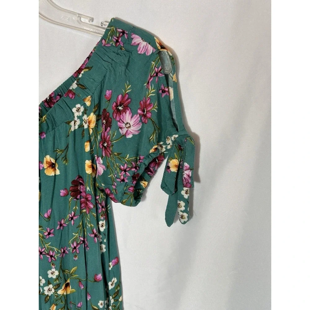 Exhilaration Women's Green Floral Jumpsuit‎ Size XS Summer Travel Vacation